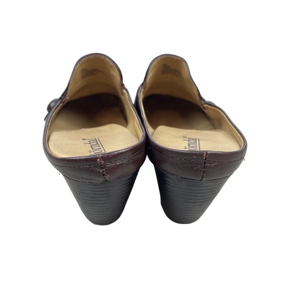 Björndal Women's Brown Leather Gena Backless Slip On Comfort Clog Shoes Sz 8.5M - Picture 4 of 8